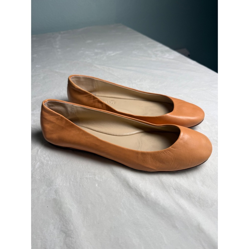 Vera Wang Women Apricot Orange Leather Ballet Flats Vero Cuoio Size 9M